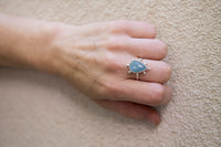 SAMPLE SALE - Hailey Aquamarine Ring in Silver - Size 6 1/2