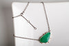 Ceres Chrysoprase Necklace, Silver w/ 14k Gold Granules