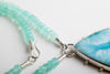 Borealis Larimar Necklace on Chalcedony Strand in Silver & Gold - One of a Kind